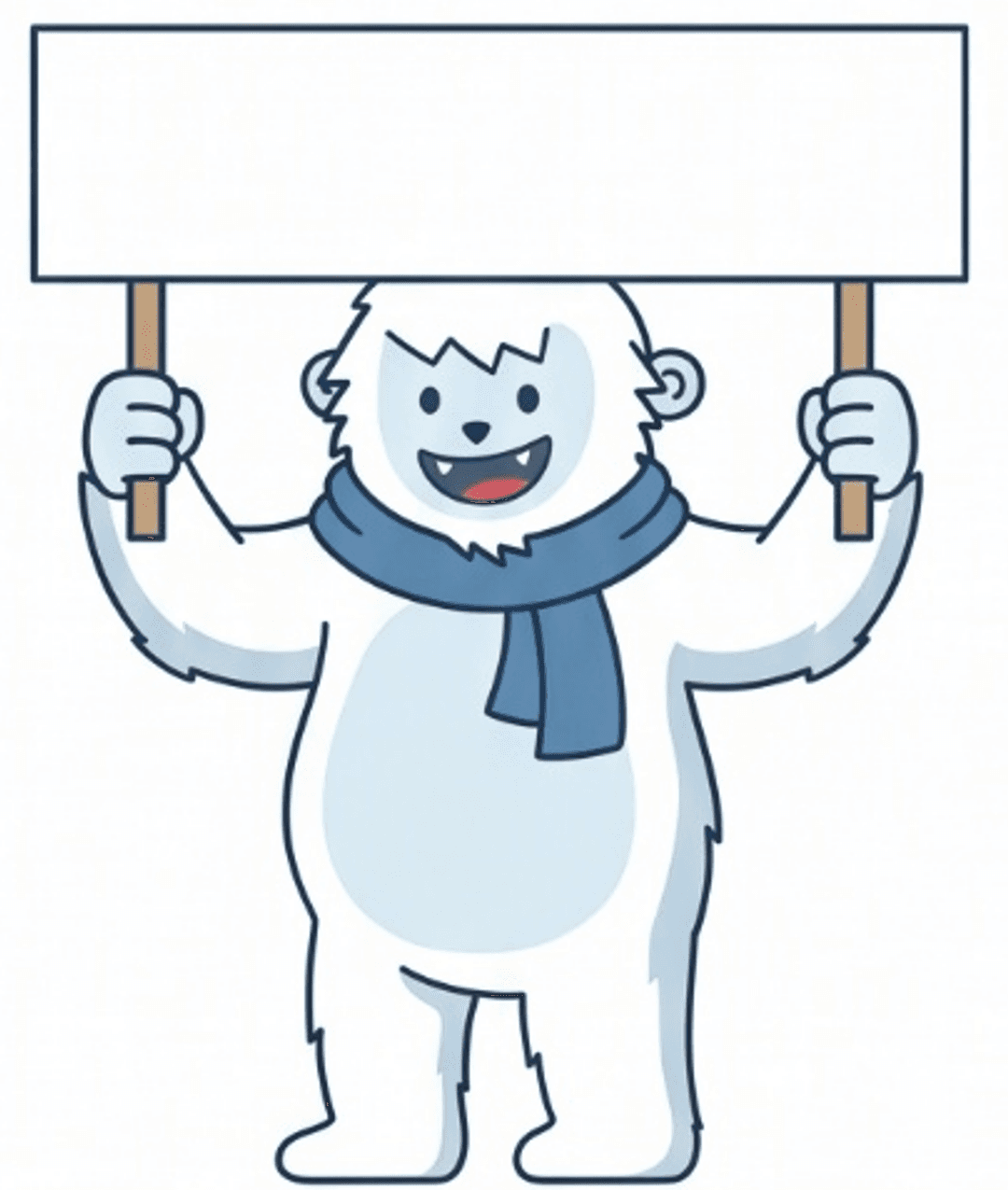 Frostie segurando a placa de login